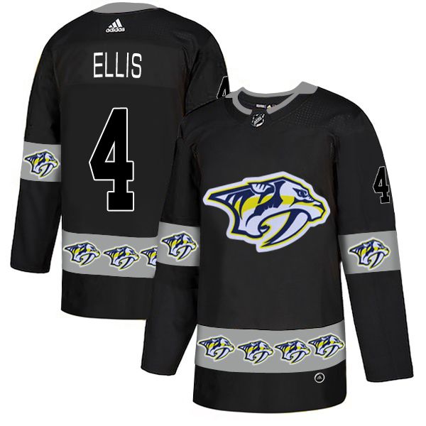 Men Nashville Predators #4 Ellis Black Adidas Fashion NHL Jersey->vancouver canucks->NHL Jersey